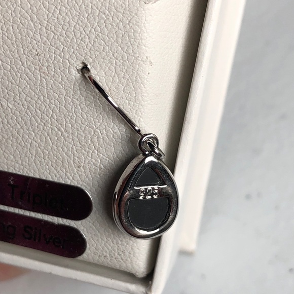 Opal Triplet Teardrop Sterling Silver Earrings - Picture 3 of 5